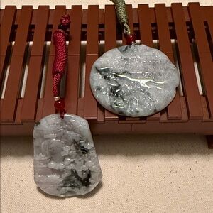 Set of Carved Wuji jade Pendants